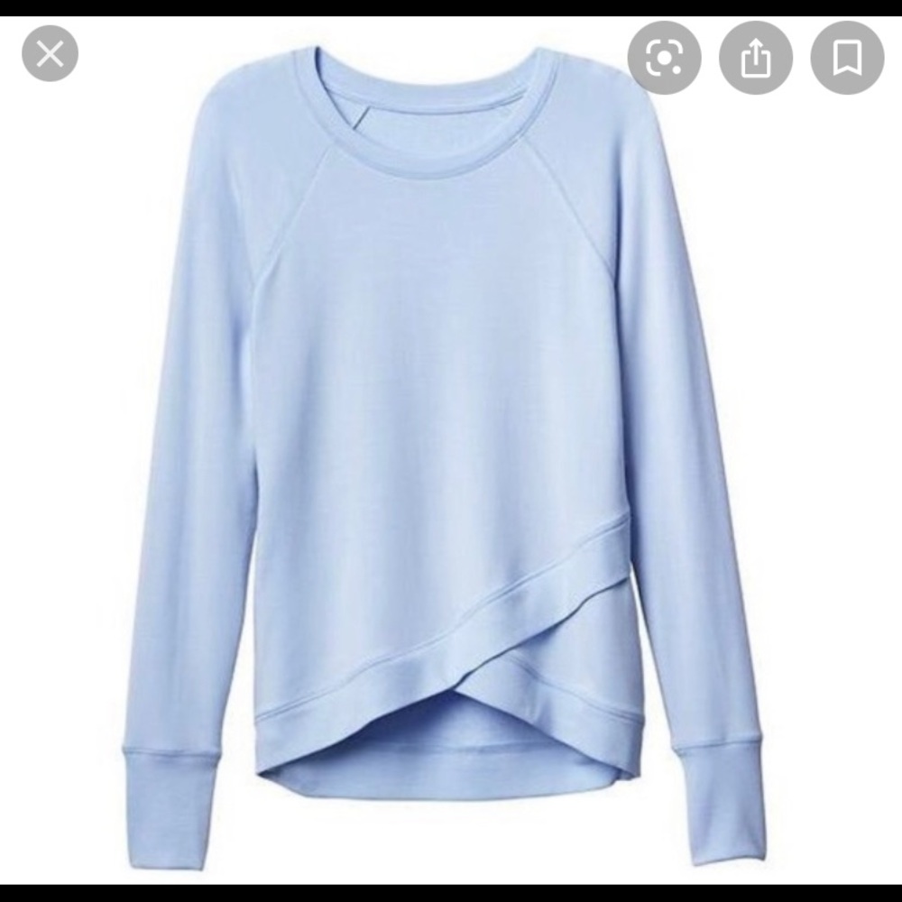 Athleta Criss Cross Sweatshirt- Light Sky Blue